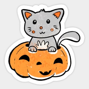 Cat in a Pumpkin Sticker